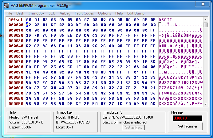 Ausgelesener und geöffneter Dump